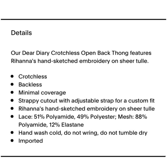 Savage X Fenty Dear Diary Undies; 1X - Picture 3 of 8